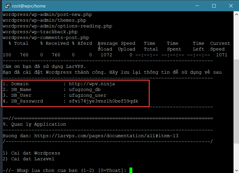 Cài WP trên VPS