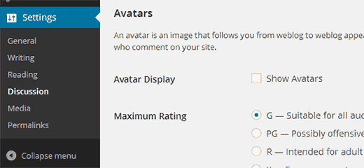 Disable Gravatar